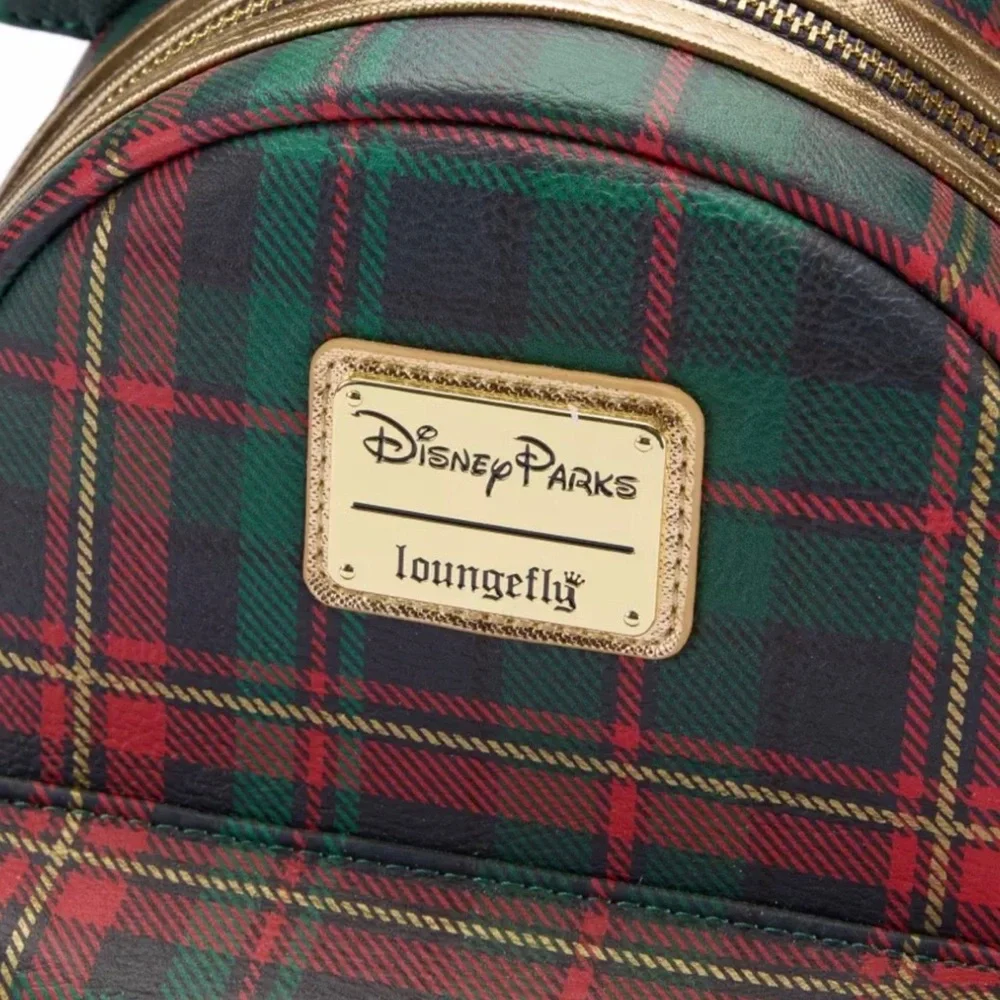Loungefly Disney NWT Mickey Holiday Plaid Mini Backpack - Picture 8 of 8